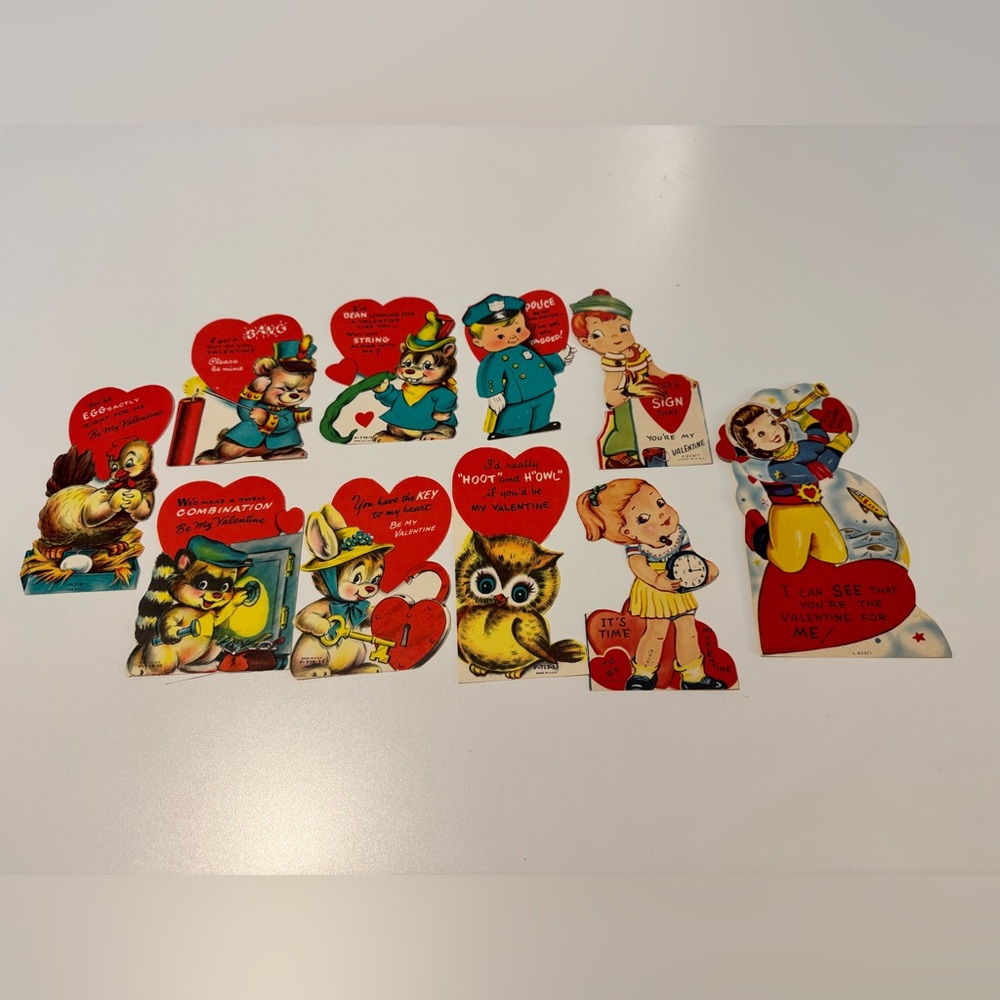 Vintage Valentine's Day Cards Lot - 10